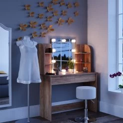 Coiffeuse Charlotte Avec Tabouret Et LED -Meilleur Meubles Magasin d9fcd3a00cdc4d549783835489983c1a