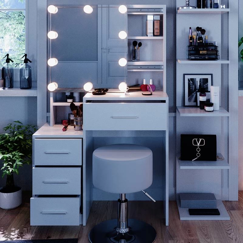 Coiffeuse Conrada Blanc & LED 5 Coiffeuse Conrada Blanc & LED – Image 3
