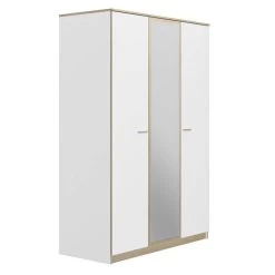 Armoire 3 Portes 1 Miroir L136 Cm Tulle