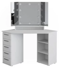 Coiffeuse D'angle Sofia Blanc & Tabouret