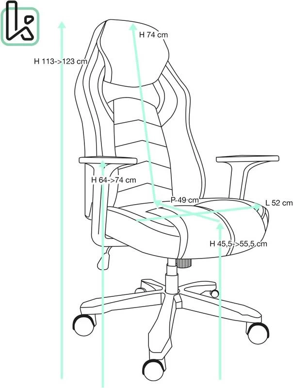 KAYELLES Fauteuil Gamer Inclinable AZUL 8 KAYELLES Fauteuil Gamer Inclinable AZUL – Image 6