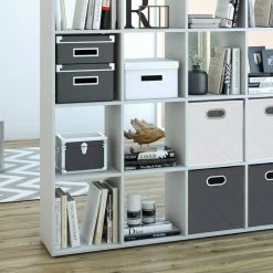 Etagère Karree Blanc 16 Compartiments -Meilleur Meubles Magasin f862e0c84b8b43ad88fd914a247f9693