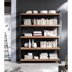 Étagère MANCHESTER 4 Rangements 150 Cm -Meilleur Meubles Magasin regal manchester ii akazie massiv metall 4873132