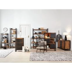 Étagère MANCHESTER 4 Rangements 150 Cm -Meilleur Meubles Magasin regal manchester ii akazie massiv metall 4873140