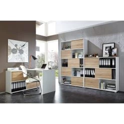 Étagère Avec Porte Coulissante Mingle I -Meilleur Meubles Magasin schreibtisch mingle weiss eiche sonoma dekor 5029284