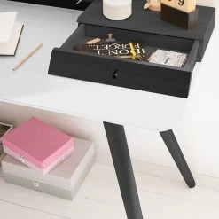 Bureau Stave II -Meilleur Meubles Magasin schreibtisch stave ii eiche teilmassiv weiss eiche schwarz 5150280